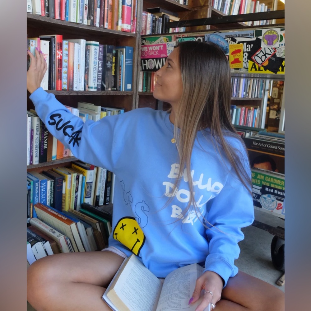 Da Clothes Billion Dolla Baby Blue crewneck.